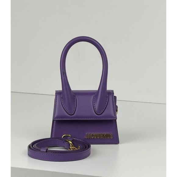 Jacquemus Le Chiquito Top-handle Mini Bag in Purple Calf Leather - Picture 1 of 9